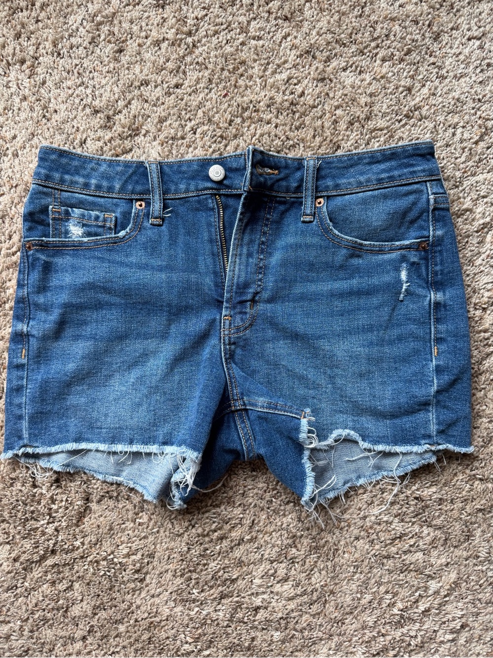 Old Navy Frayed Hem Denim Shorts - Blue